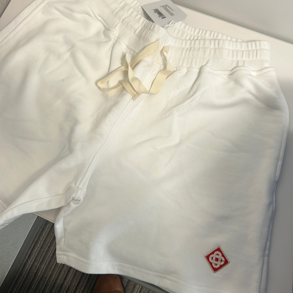 Casablanca exclusive jersey white shorts